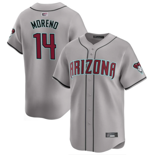 A.Diamondbacks #14 Gabriel Moreno Gray Home Limited Player Baseball Jerseys