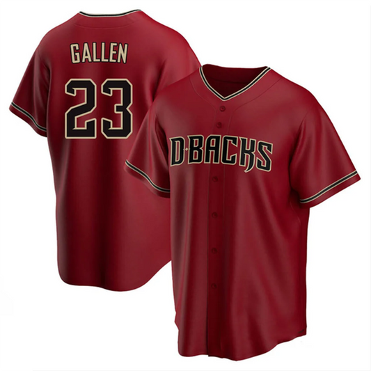 A.Diamondbacks #23 Zac Gallen Player Red Replica Game Baseball Jerseys
