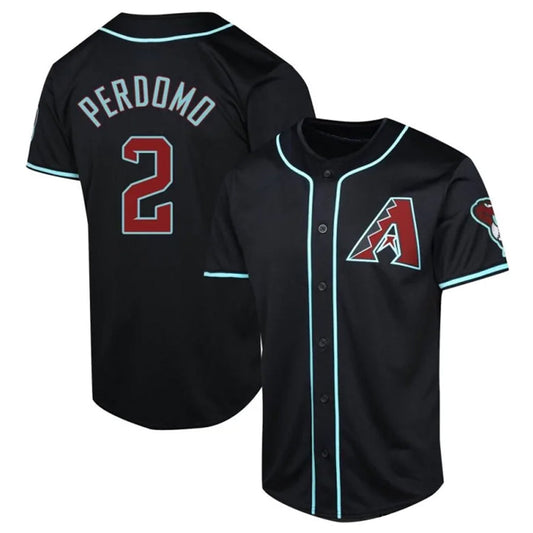 A.Diamondbacks #2 Geraldo Perdomo Player Black Home Replica Baseball Jerseys