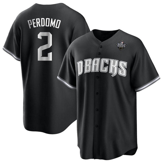 A.Diamondbacks #2 Geraldo Perdomo Player Black Replica Baseball Jerseys