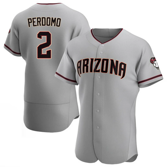 A.Diamondbacks #2 Geraldo Perdomo Player Gray Replica Elite Baseball Jerseys