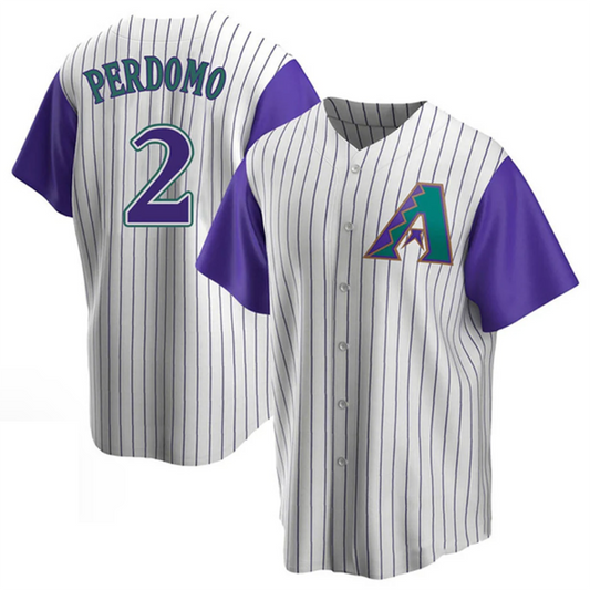 A.Diamondbacks #2 Geraldo Perdomo Player White-Purple Limited Baseball Jerseys