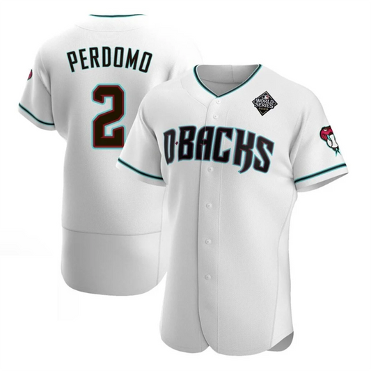 A.Diamondbacks #2 Geraldo Perdomo Player White Replica Elite Baseball Jerseys