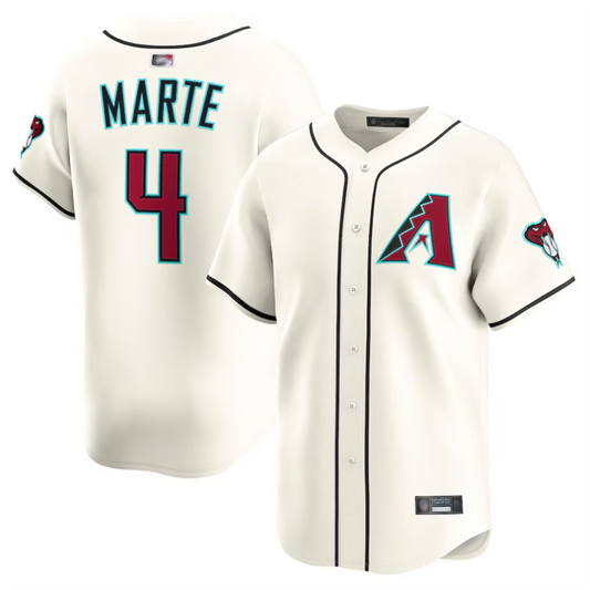 A.Diamondbacks #4 Ketel Marte Player Cream Limited Baseball Jerseys