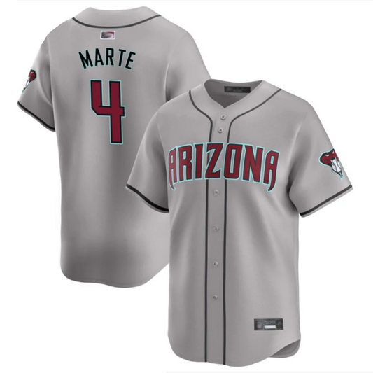 A.Diamondbacks #4 Ketel Marte Player Gray Replica Game Baseball Jerseys