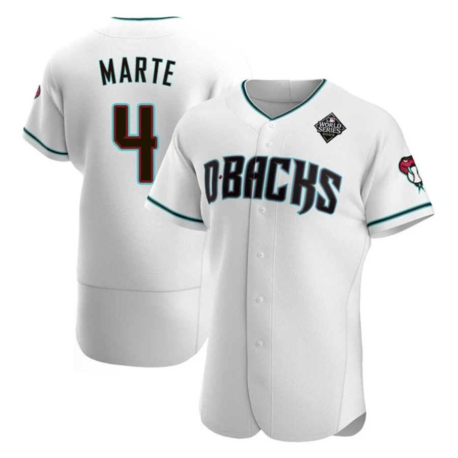 A.Diamondbacks #4 Ketel Marte Player White Limited Elite Baseball Jerseys