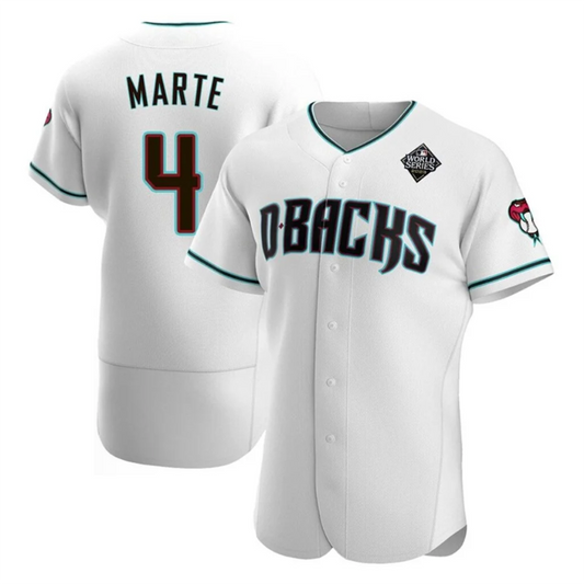 A.Diamondbacks #4 Ketel Marte Player White Limited Elite Baseball Jerseys