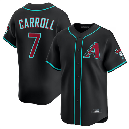 A.Diamondbacks #7 Corbin Carroll Black Limited Player Jersey American Stitched Baseball Jerseys