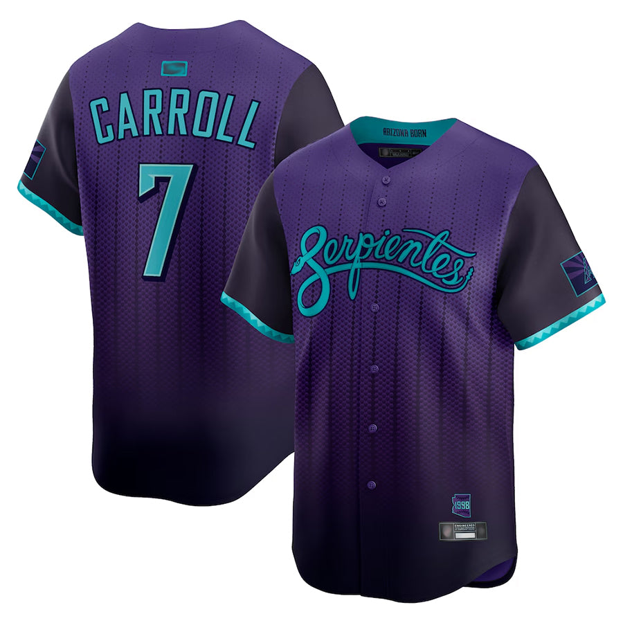 A.Diamondbacks #7 Corbin Carroll Player Purple City Connect Limited Baseball Jerseys