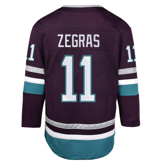 A.Ducks #11 Trevor Zegras Player Purple 30th Anniversary Premier Hockey Jerseys