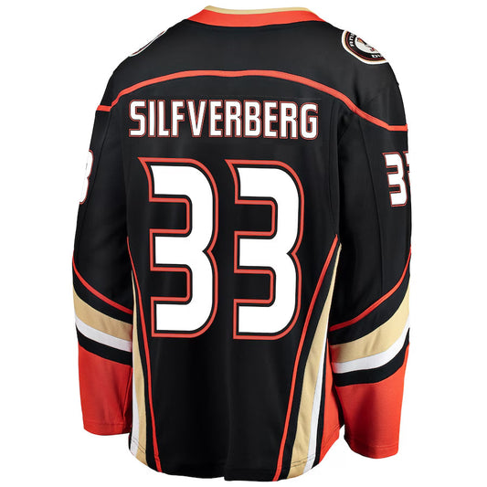 A.Ducks #33 Jakob Silfverberg Player Fanatics Black Breakaway Hockey Jerseys