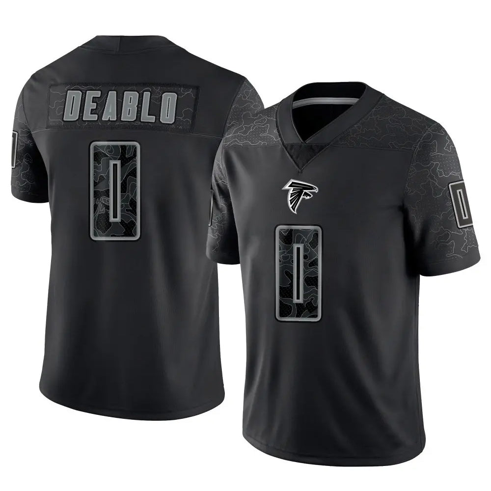 A.Falcons #0 Divine Deablo Player Black RFLCTV Limited Football Jerseys