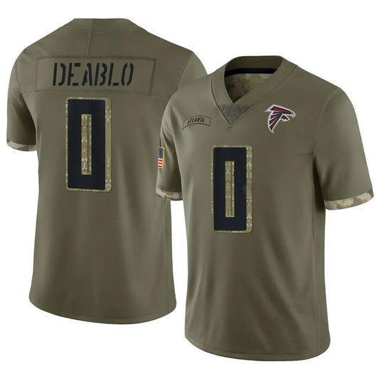 A.Falcons #0 Divine Deablo Player Salute To Service Olive Football Jerseys