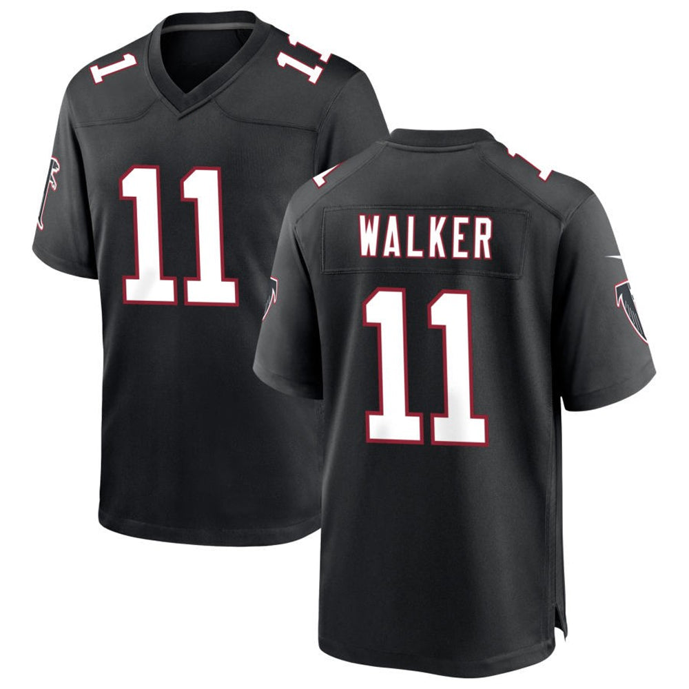 A.Falcons #11 Jalon Walker Player Black Throwback Game Football Jerseys