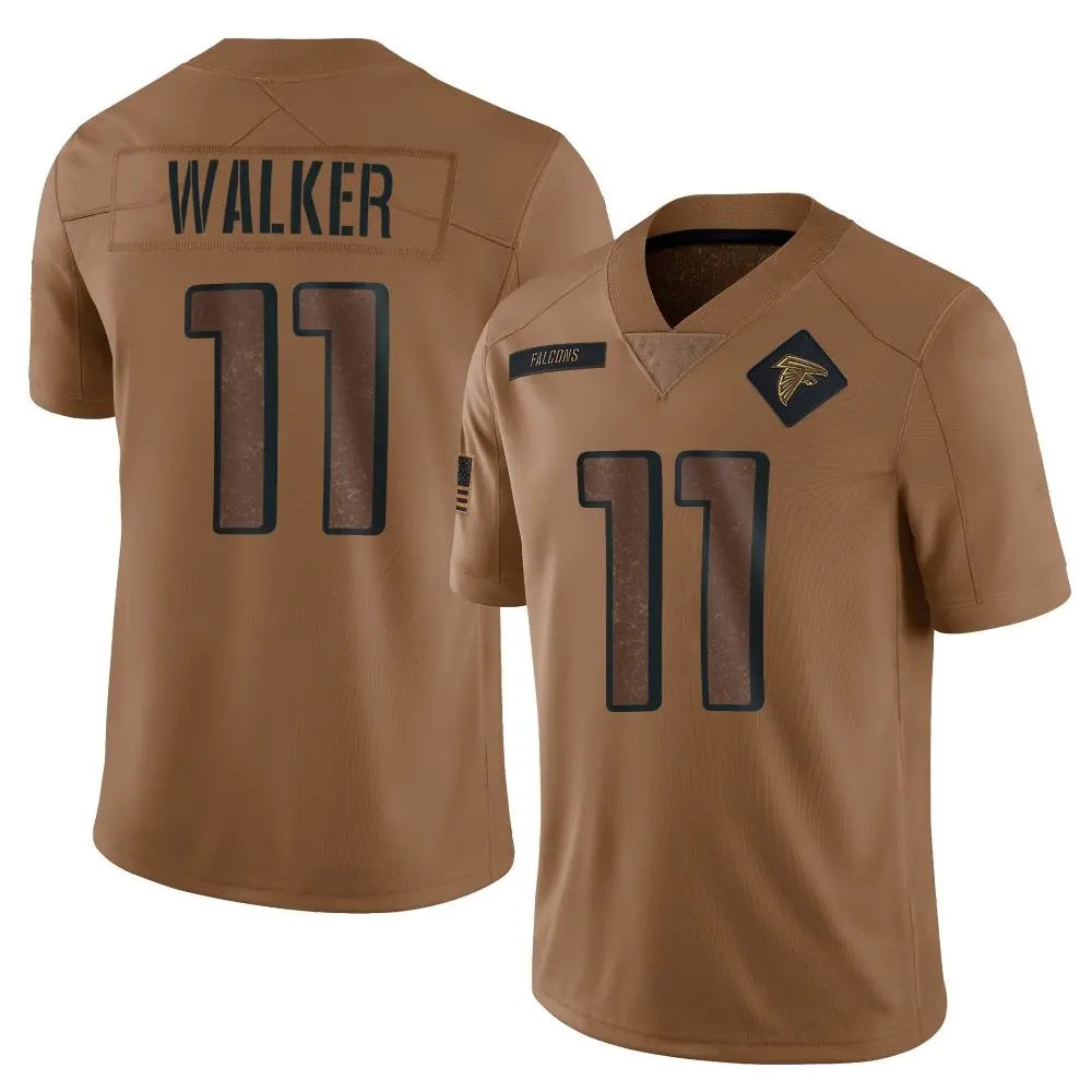 A.Falcons #11 Jalon Walker Player Brown Salute To Service Limited Football Jerseys