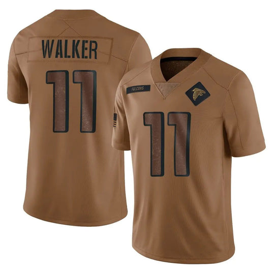 A.Falcons #11 Jalon Walker Player Brown Salute To Service Limited Football Jerseys