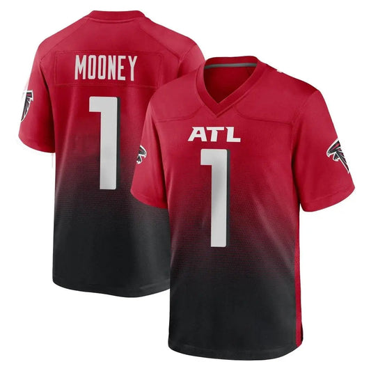 A.Falcons #1 Darnell Mooney Player Red-Black Home Game Football Jerseys