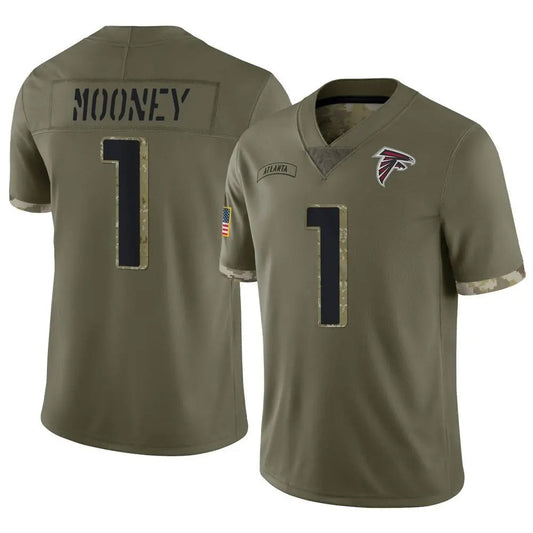 A.Falcons #1 Darnell Mooney Player Salute To Service Olive Football Jerseys