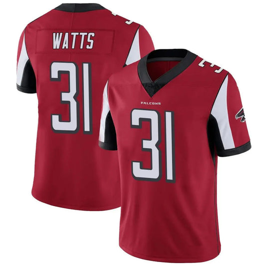 A.Falcons #31 Xavier Watts Player Red Vapor Limited Football Jerseys