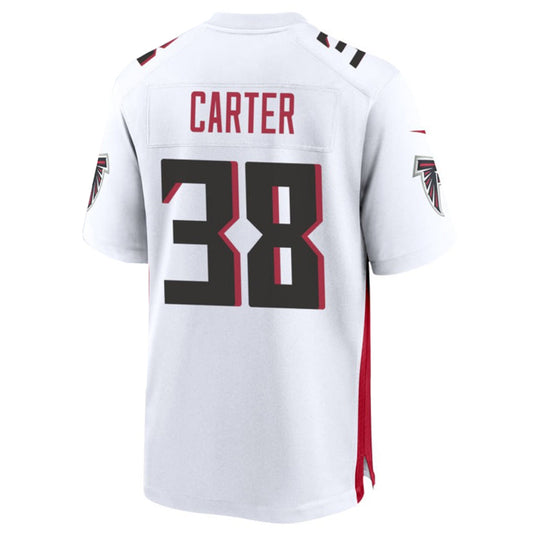 A.Falcons #38 Nathan Carter Player White Home Game Football Jerseys