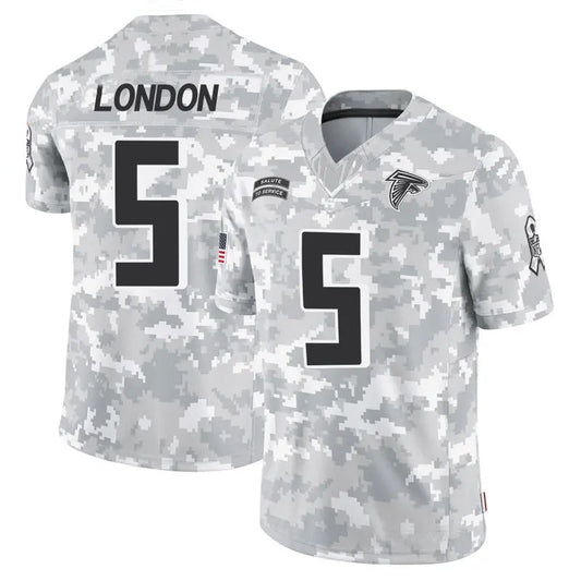 A.Falcons #5 Drake London Player Arctic Camo Salute to Service Limited Football Jerseys