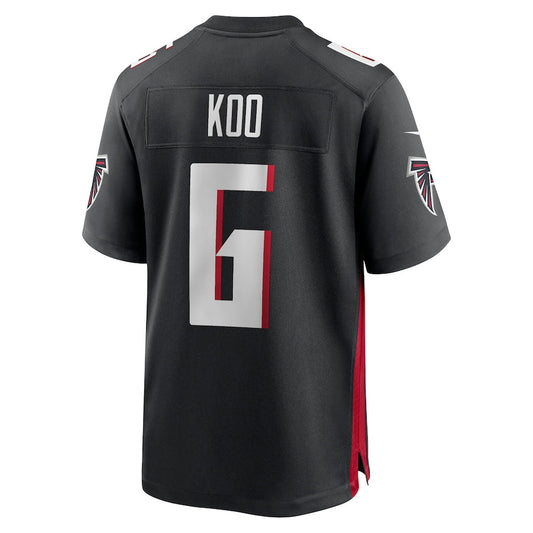 A.Falcons #6 Younghoe Koo Player Black Home Game Football Jerseys