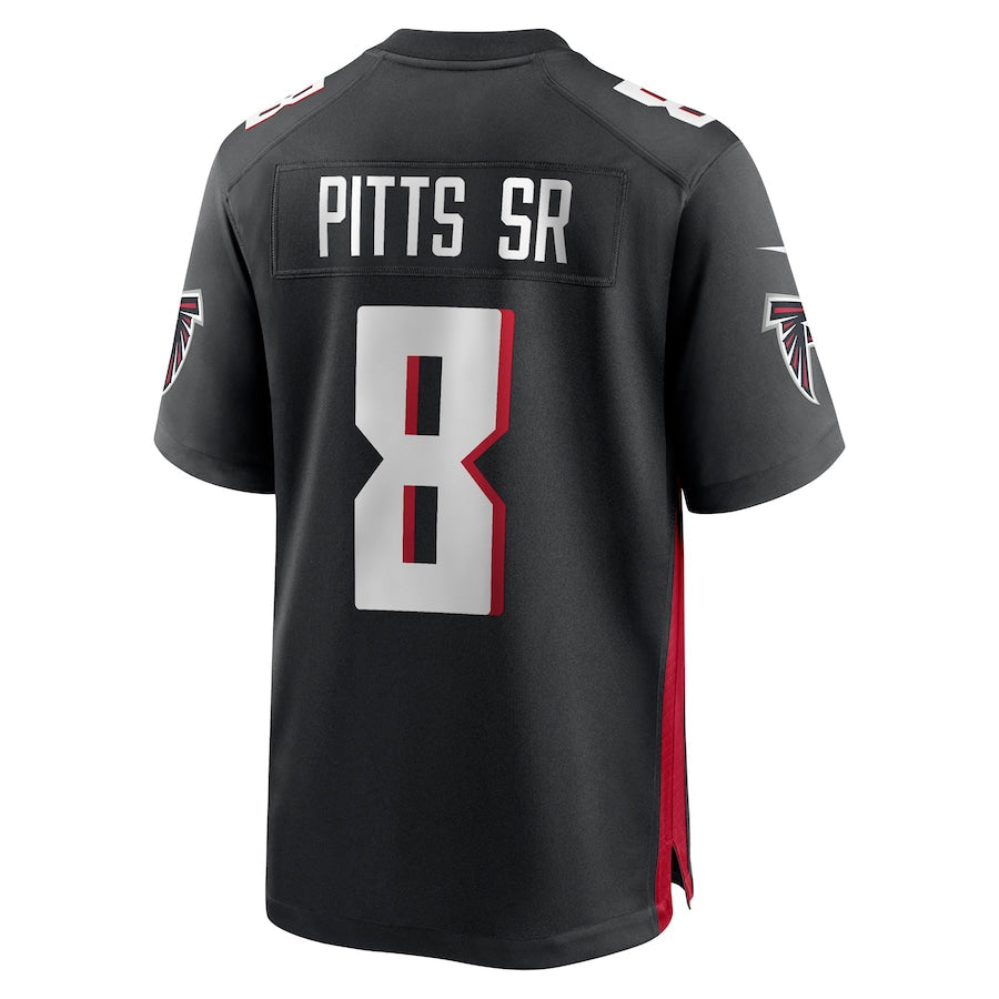 A.Falcons #8 Kyle Pitts Sr. Player Black Home Game Football Jerseys
