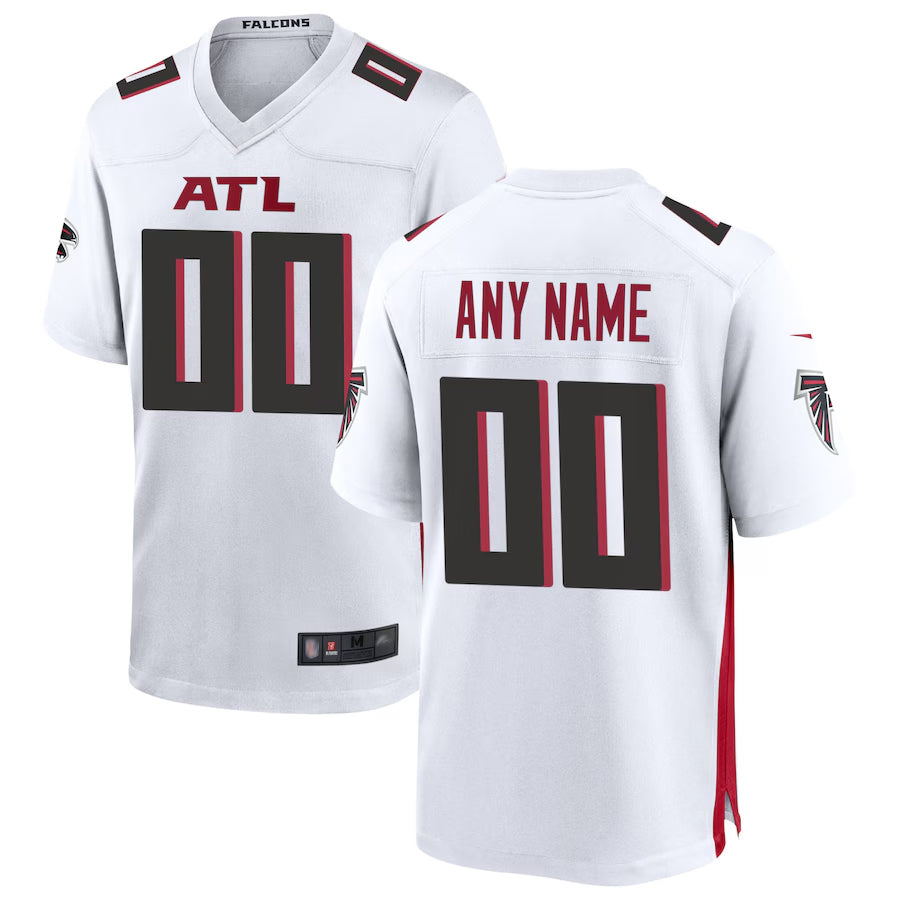 A.Falcons Road Game Football Jerseys - White - Custom