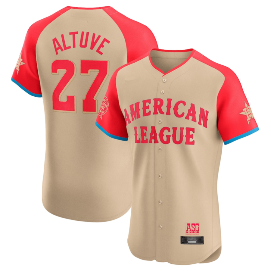 American League #27 Jose Altuve Player Cream All-Star Game Elite Baseball Jerseys