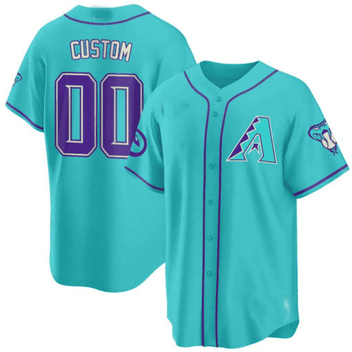 Custom A.Diamondbacks Teal Purple Stitched Baseball Jerseys