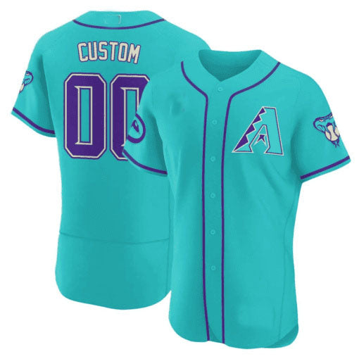 Custom A.Diamondbacks Teal Purple Stitched Baseball Jerseys