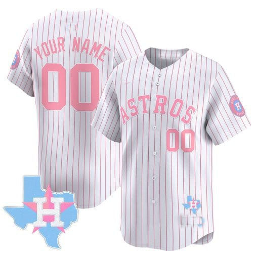 Custom H.Astros Bubblegum Blue Vapor Premier Limited Stitched Baseball Jerseys