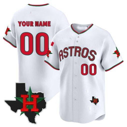 Custom H.Astros Mexico Texas Patch Vapor Premier Limited V3 Baseball Jerseys