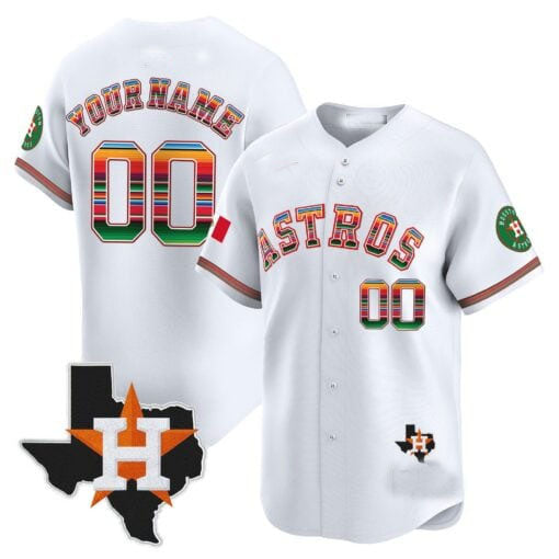 Custom H.Astros Mexico Texas Patch Vapor Premier Limited Stitched Baseball Jerseys