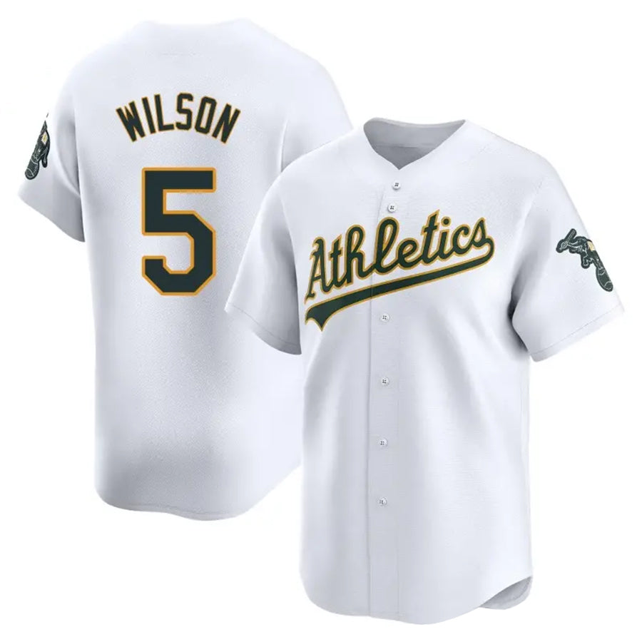 Athletics #5 Jacob Wilson Player White Limited Elite Baseball Jerseys