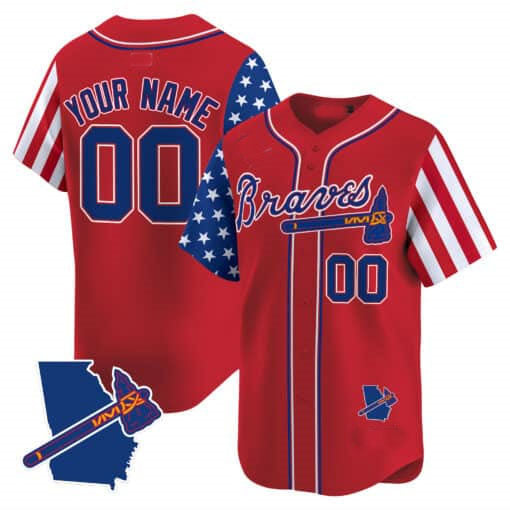 Custom A.Braves Independence Day Vapor Premier Limited V2 Baseball Jerseys