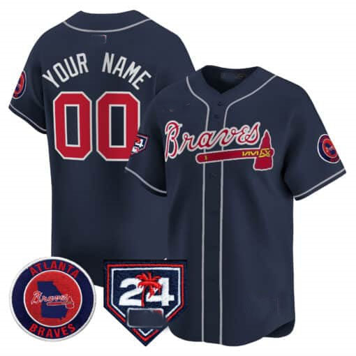 Custom A.Braves Spring Training Patch Vapor Premier Limited Baseball Jerseys