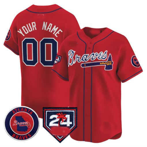Custom A.Braves Spring Training Patch Vapor Premier Limited Baseball Jerseys