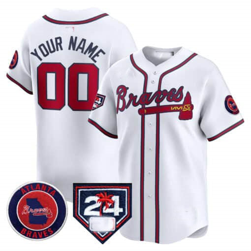 Custom A.Braves Spring Training Patch Vapor Premier Limited Baseball Jerseys
