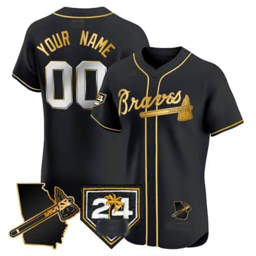 Custom A.Braves Spring Training & Georgia Patch Vapor Premier Elite Baseball Jerseys