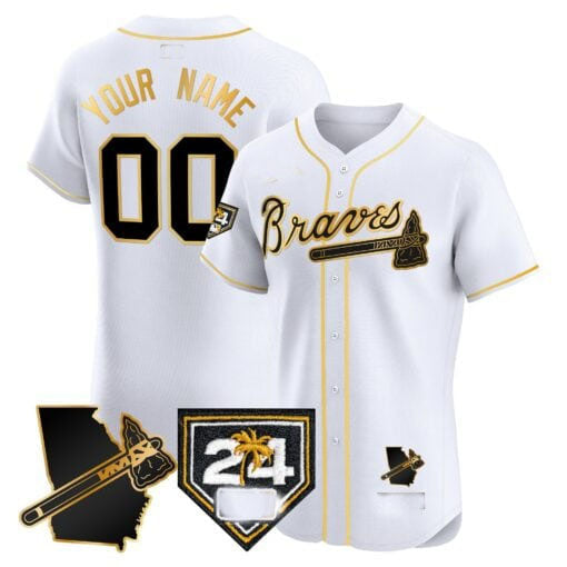 Custom A.Braves Spring Training & Georgia Patch Vapor Premier Elite Baseball Jerseys