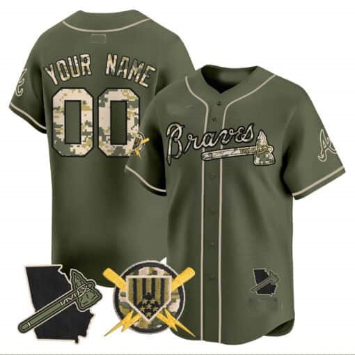Custom A.Braves Armed Forces Day Vapor Premier Limited Stitched Baseball Jerseys