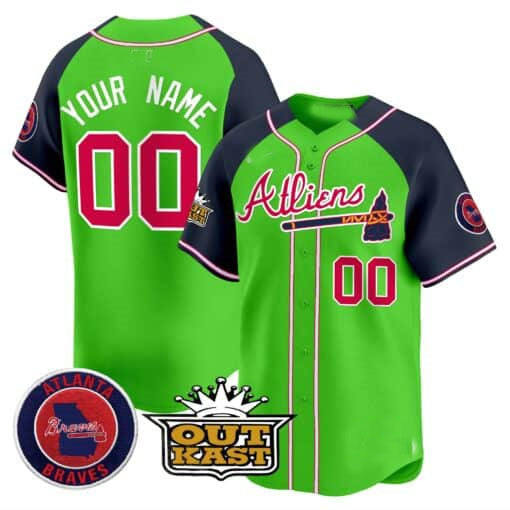 Custom A.Braves Atliens Vapor Premier Limited Baseball Jerseys