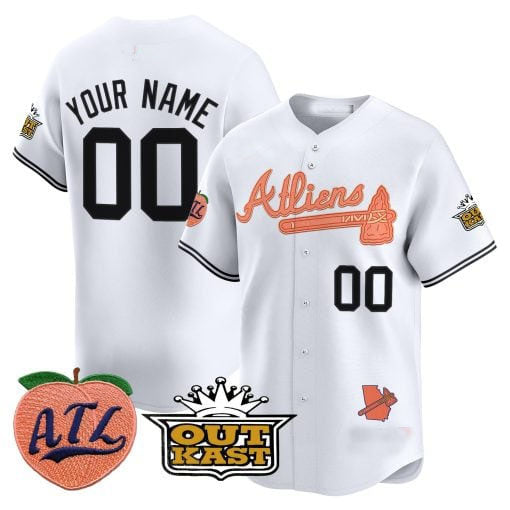 Custom A.Braves Atliens & Peach Vapor Premier Limited Jersey��C Stitched Baseball Jersey