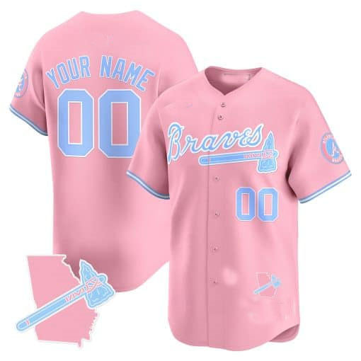 Custom A.Braves Bubblegum Pink Vapor Premier Limited Baseball Jerseys