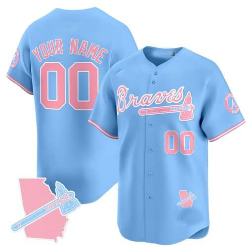 Custom A.Braves Bubblegum Pink Vapor Premier Limited Baseball Jerseys