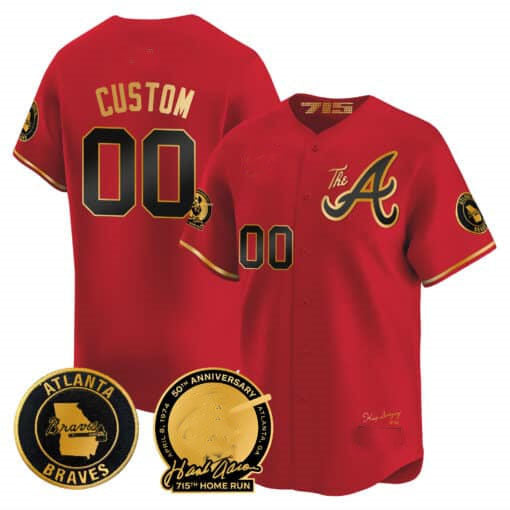 Custom A.Braves Hank Aaron 75th Home Run Patch Vapor Premier Limited Stitched Baseball Jerseys