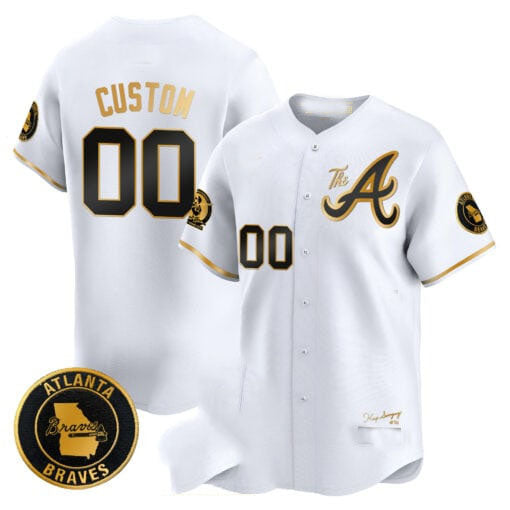 Custom A.Braves Hank Aaron 75th Home Run Patch Vapor Premier Limited Stitched Baseball Jerseys