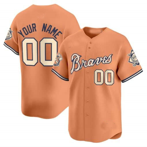 Custom A.Braves Peaches n?�� Cream Vapor Premier Limited Baseball Jerseys