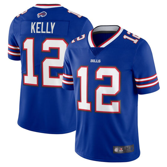 B.Bills #12 Jim Kelly Player Royal Throwback Home Limited Football Jerseys